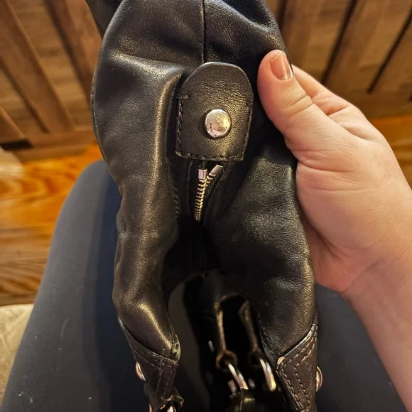 Coach Black Leather Hobo with Silver Hardware - Picture 6 of 13